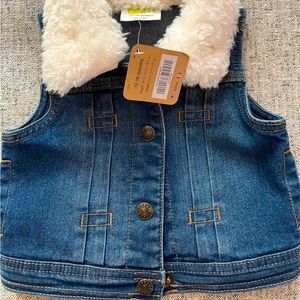 NWT denim Vest 12-18 Months